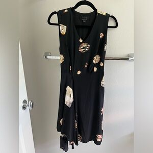 All Saints Asymmetrical Silk Sleeveless Dress 00